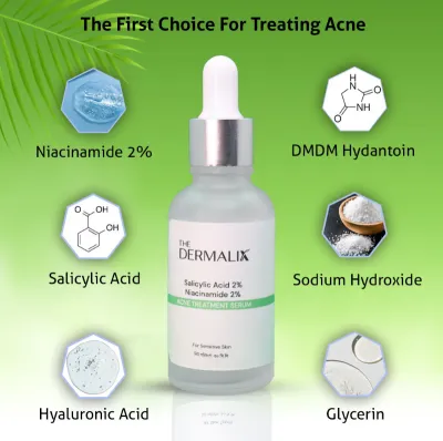 The Dermalix Salicylic Acid 2% + Niacinamide 2% Acne Treatment Serum 30ml	
