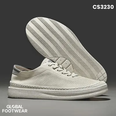 Genuine Leather Men's Hollow White Casual Shoes
