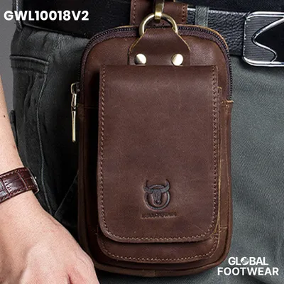 Genuine Leather Captain Cow mobile phone multi-function waist bag