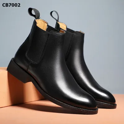 Leather Pointed Toe Chelsea Boots