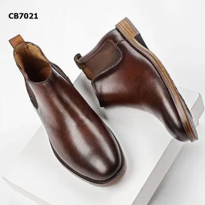Cowhide Round Chelsea Boots