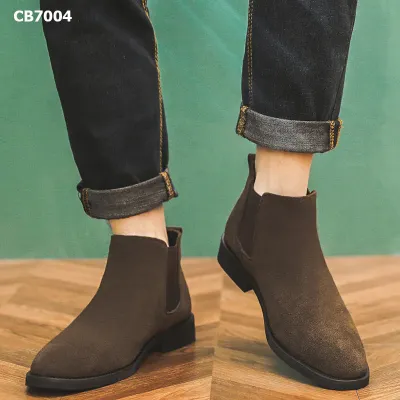 High-top Leather  Chelsea Boots