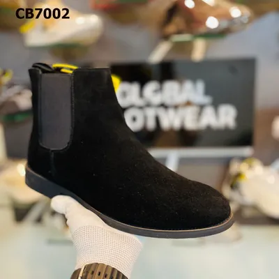 Leather Pointed Toe velvet Chelsea Boots stk