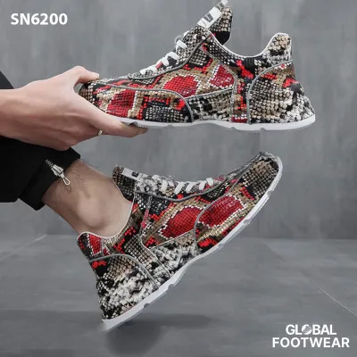Pattern Top Layer Cowhide Men's Shoes Trendy Sneakers