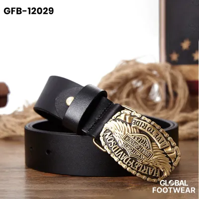 Pure Copper Plate Buckle Men's Genuine Leather Belt