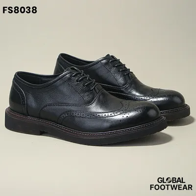 Brogue derby first layer cowhide  leather formal shoes