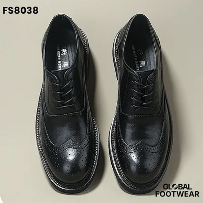 Brogue derby first layer cowhide  leather formal shoes