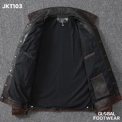 American style Denim first layer cowhide stone mill jacket