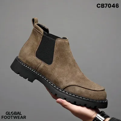 Men's suede frosted mid-cut desert Chelsea boots