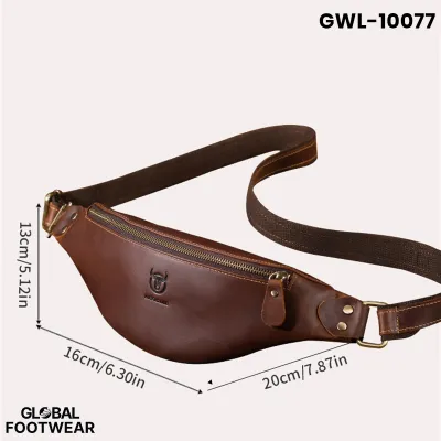 Retro Crazy Horse Cowhide Men's Waist Bag