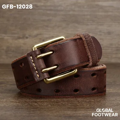 Casual Retro Punch Free Buckle Glaze Cowhide Lazy Belt