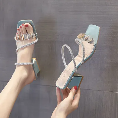 Rhinestone Heel Sandals