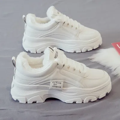 Plush And Thick Warm Dad Shoes
