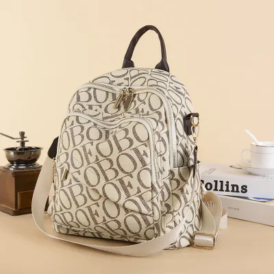 Retro Letter Printed Backpack
