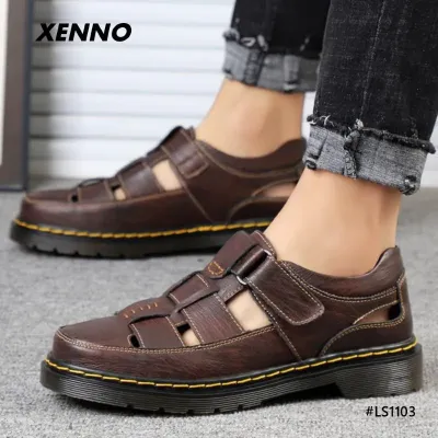 XENNO BROWN GEM  SANDAL (GENUINE LEATHER)