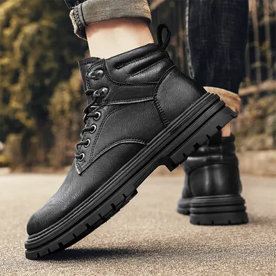 Genuine Leather British Style Martin Boots For Men