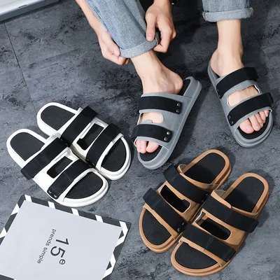  THICK-SOLED OUTER WEAR ONE-LINE CASUAL SLIPPERS