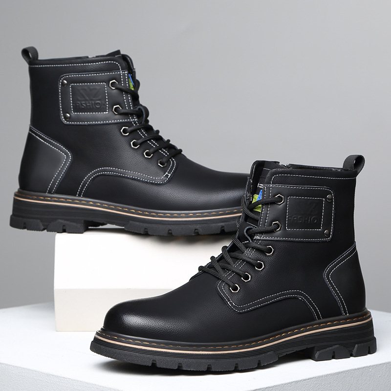 GENUINE LEATHER HIGH TOP BRITISH STYLE MARTIN BOOTS