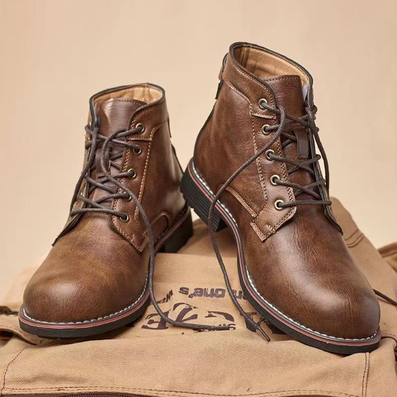 LEATHER HIGH TOP RETRO STYLE MARTIN BOOTS