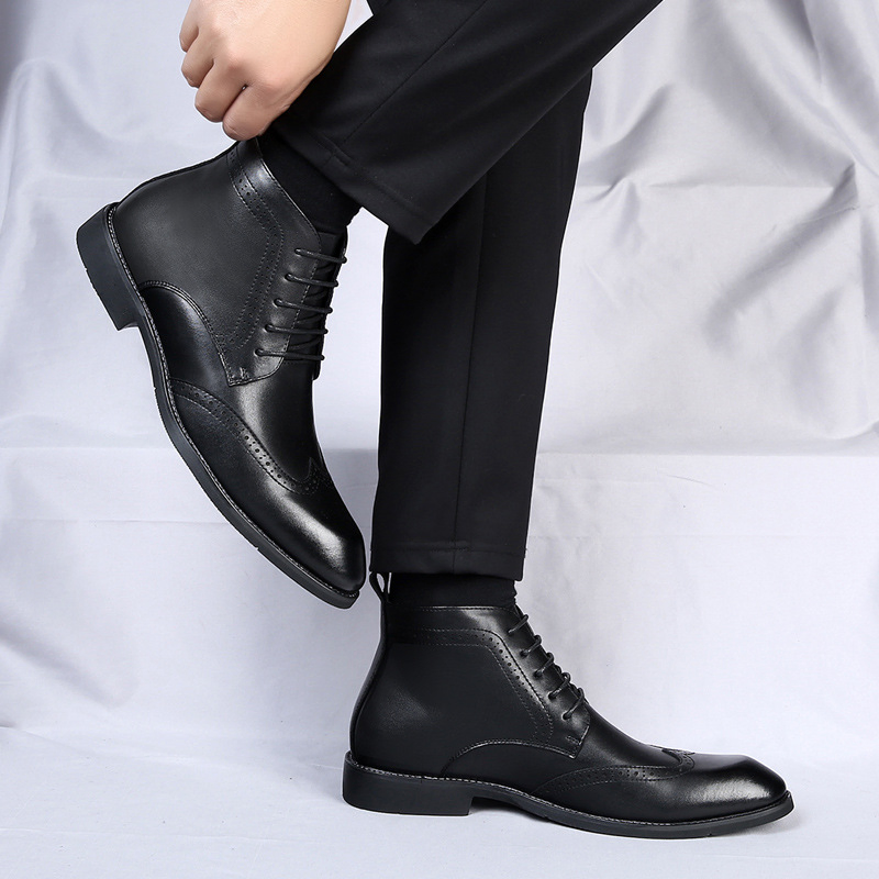 GENUINE LEATHER CLASSIC POINTED CHELSEA FORMAL SHOES