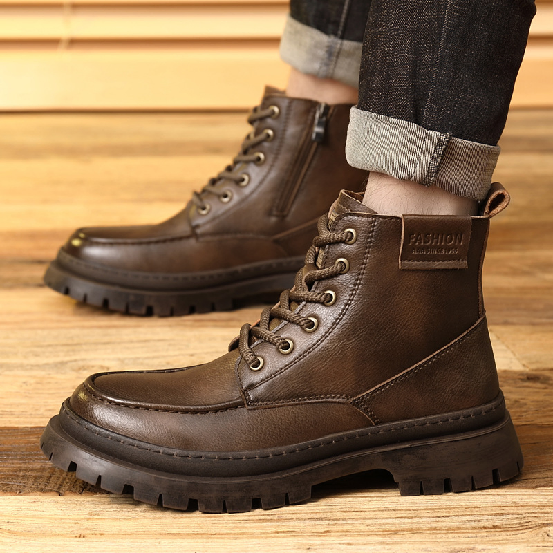 GENUINE LEATHER HIGH TOP MARTIN BOOTS 