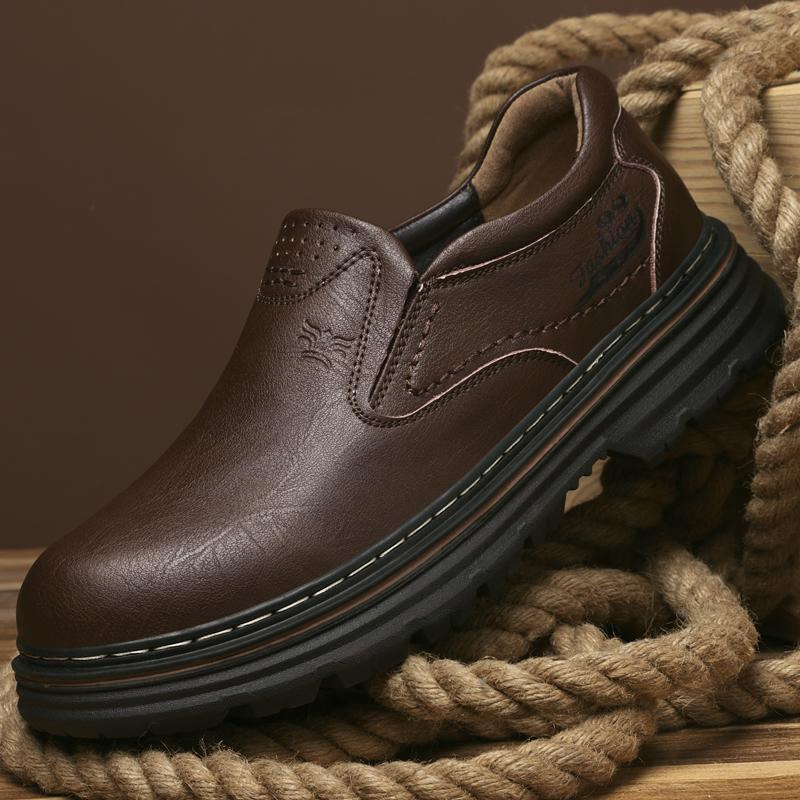 GENUINE LEATHER LOW-TOP WORK SHOES BIG TOE SHOES