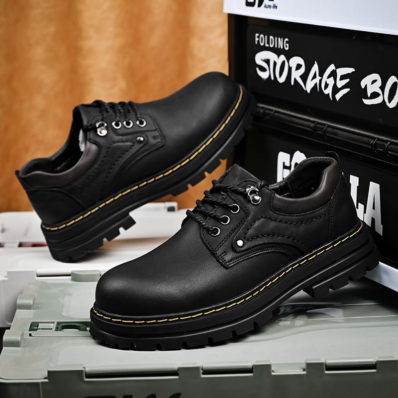 GENUINE LEATHER LOW TOP BIG TOE WORK  BOOTS