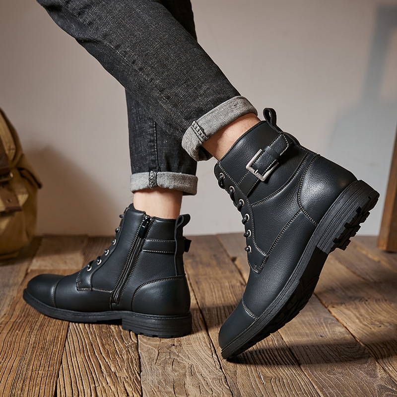 NON-SLIP RETRO LACE HIGH TOP ROUND TOE MARTIN BOOTS