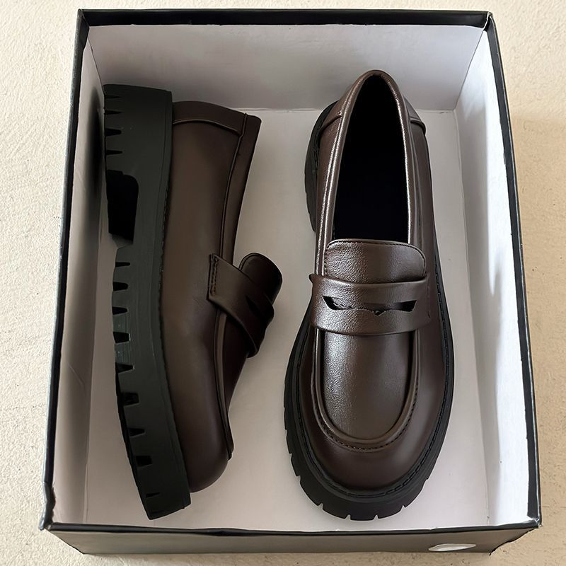 SPRING AND AUTUMN NEW STYLE SLIP-ON THICK HEEL SHOES