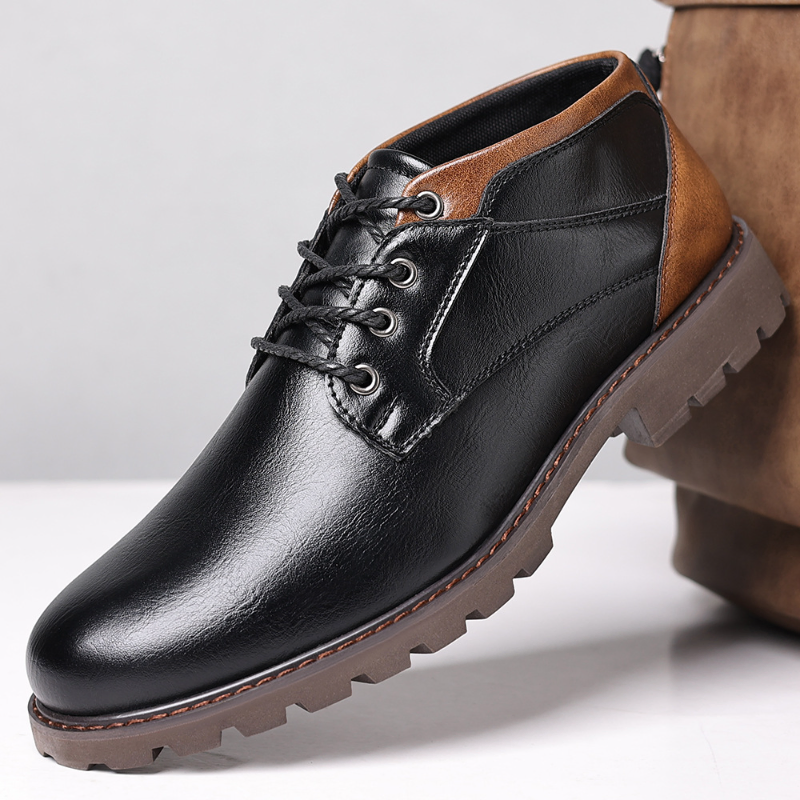 GENUINE LEATHER AUTUMN AND WINTER LOW-TOP BOOTS