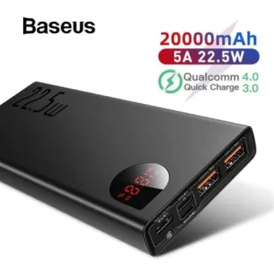 Baseus 22.5W Adaman 20000mAh Power Bank  – Black