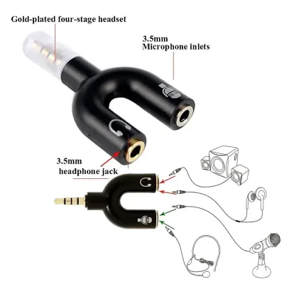 U-Shape 3.5mm Stereo Audio Splitter