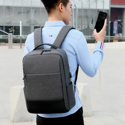 Men's Multifunctional Waterproof Backpack for School & Business & Travel (Black/Ash)