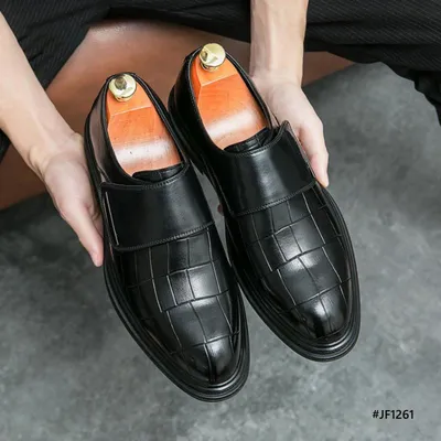 Business Men's Stone Pattern Leather Formal Shoes 