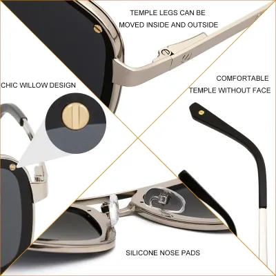 AMERICAN RETRO SQUARE FRAME SUNSCREEN SUNGLASSES GB-ZX0194BS