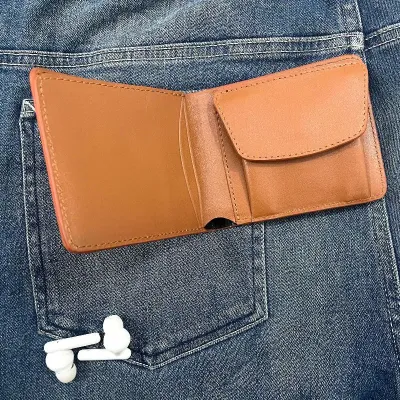 GENUINE LEATHER BIFOLD SHORT WALLET SW5009Br