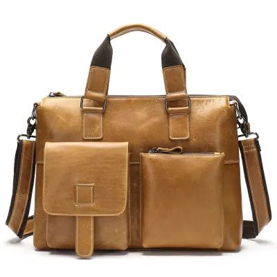 COWHIDE EXECUTIVE SHOULDER BAG GB-GC260Br