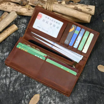 GENUINE LEATHER BIFOLD LONG WALLET GB-8031