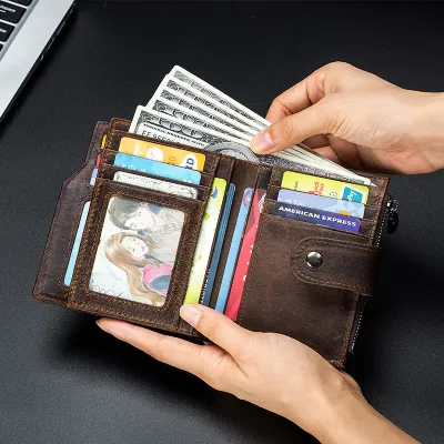 ITALIAN STYLE GENUINE LEATHER SHORT WALLET GB-ST8317