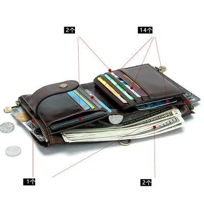 GENUINE LEATHER BIFOLD SHORT WALLET GB-MR8599
