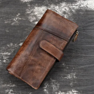 RETRO BRUSHED COWHIDE LONG WALLET GB-8025