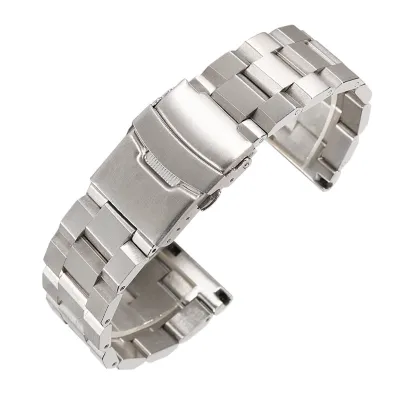 SOLID THREE-BEAD LADDER-SHAPED STAINLESS STEEL WATCH STRAP GB-WBU0028