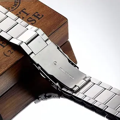 SOLID THREE-BEAD LADDER-SHAPED STAINLESS STEEL WATCH STRAP GB-WBU0028