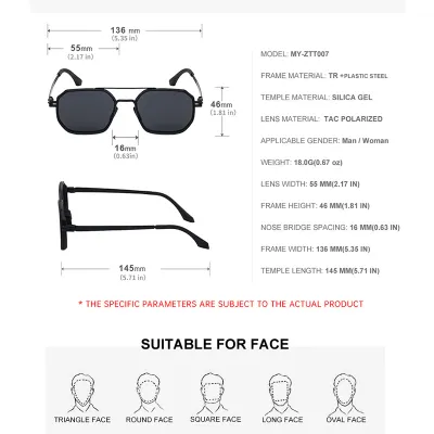 EUROPEAN STYLE TR POLARIZED SUNGLASSES GB-ZTT007