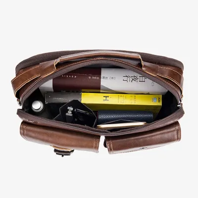 GENUINE LEATHER SPACIOUS CROSS BODY BAG GB-OL91203