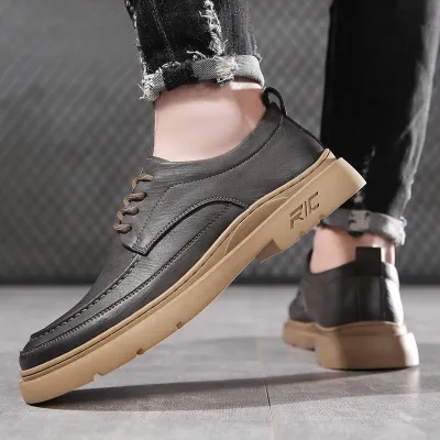COWHIDE HAND-STITCHED CASUAL SHOE 5168GY