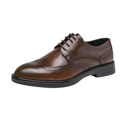 BROGUE GENUINE LEATHER POINTED PRESTIGE SHOE GB-0026