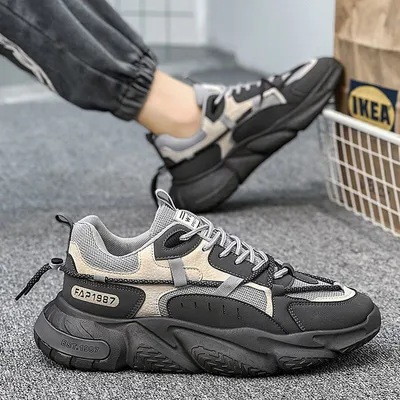 BREATHABLE THICK-SOLED CASUAL SHOE 2038Gy