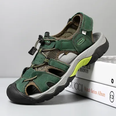 BAOTOU CASUAL MEN'S BREATHABLE LEATHER SANDAL 7258Gr