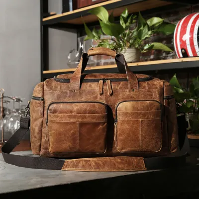 CROSS-BORDER GENUINE LEATHER HANDBAG TRAVEL BAG GB-0061